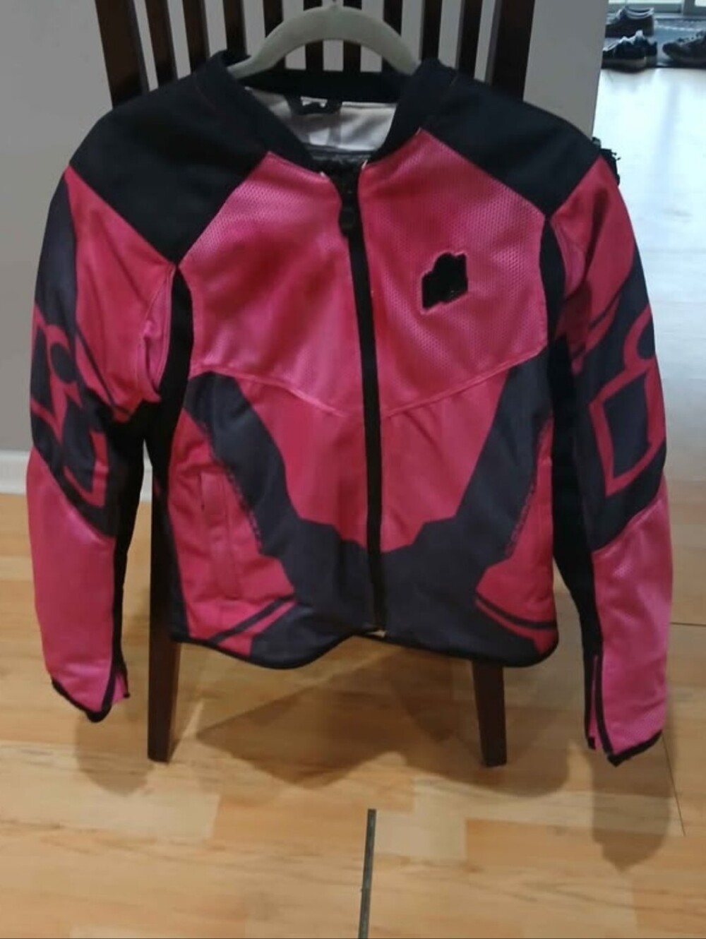 Pink and Black Mesh Motorcycle Jacket